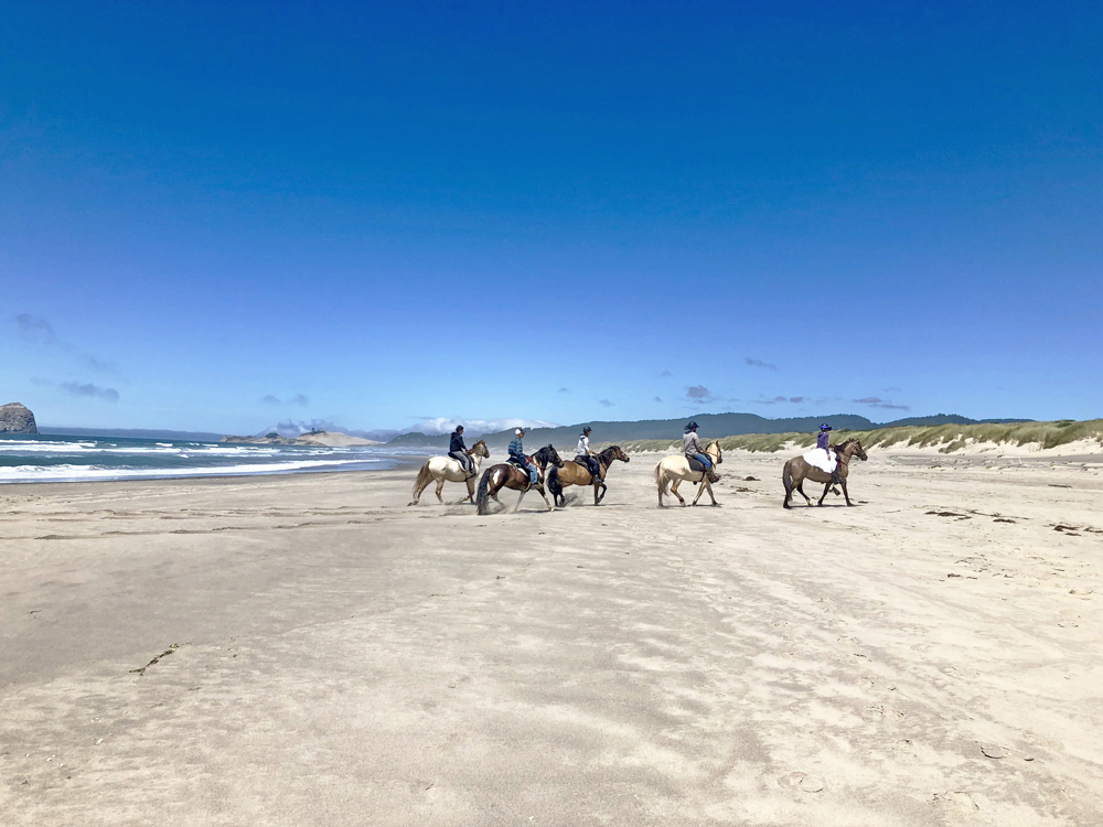 Horseback Riding on the beach in Pacific City, Oregon